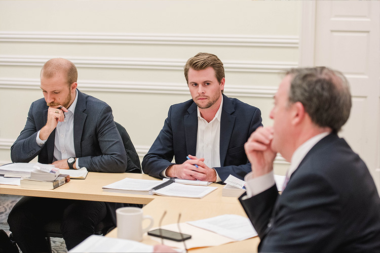 Dr. Matthew Spalding teaching a class at the Kirby Center.